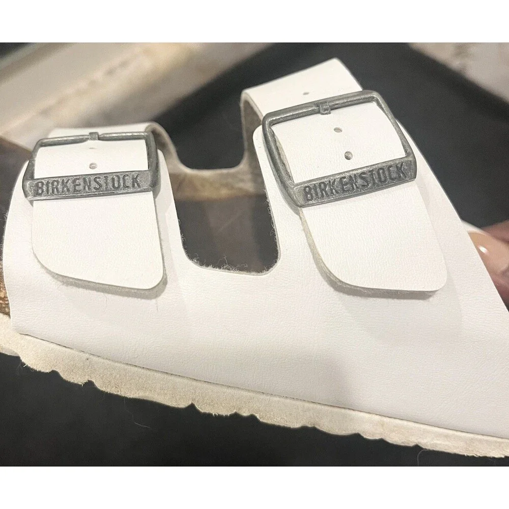 Birkenstock Arizona White Double Strap Sandals Women’s ESTIMATED Size 9 Narrow